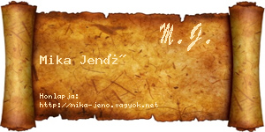 Mika Jenő névjegykártya