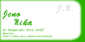 jeno mika business card